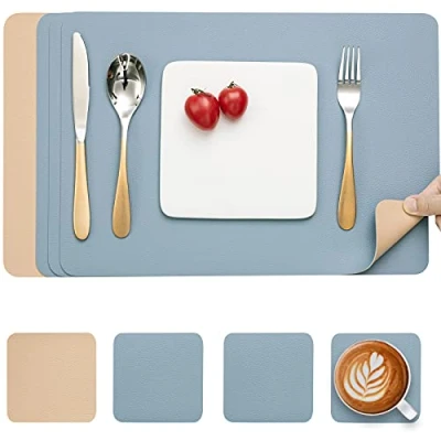 Image de Myir JUN Set de Table, Table et sou Verre en Antidérapant Double Face Lavable ImperméAbles Plastique