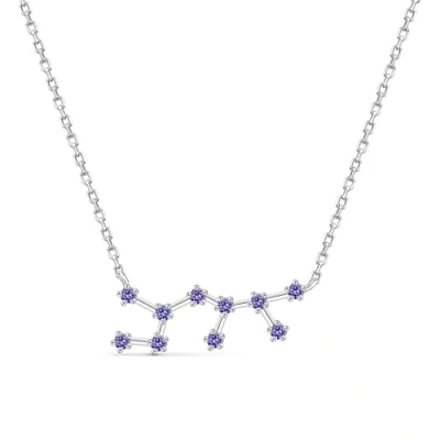 Image de Amberta Collier Constellation pour Femme en Argent Sterling 925 avec Pierre de Naissance Zircone Signe du Zodiaque Zircone: Sagittaire Tanzanite Simulée