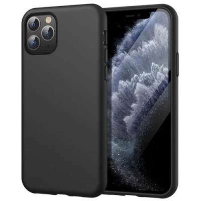 Image de JETech Coque Silicone pour iPhone 11 Pro 5,8 Pouces, Protection Complète du Corps au Toucher Soyeux, Étui Housse Anti Chocs Doublure Douce en Tissu Microfibre (Noir)