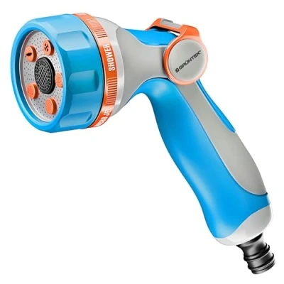 Image de GRÜNTEK Pistolet d&#039;Arrosage Asperseur Jardin 5 types de jets avec contrôle au pouce.