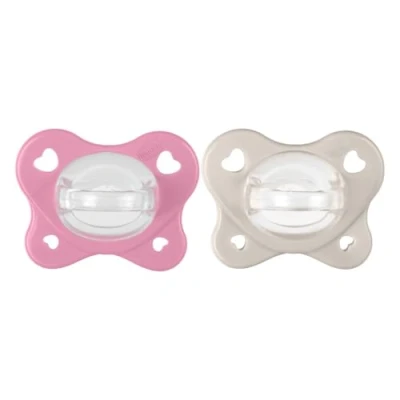 Image de Chicco Lot de 2 tétines en silicone Dual Soft Pour bébé fille 6 à 16 mois Bicolore favorise la respiration et le bon développement bouche