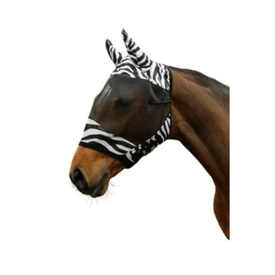 Image de Covalliero Masque Anti Mouches avec Couverture Oreilles Zebra Pony