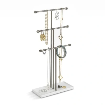 Image de Umbra Trigem Arbre à Bijoux en Métal Blanc et Laiton