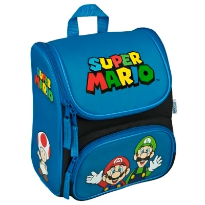 Image de Scooli CUTIE Cartable Super Mario Compartiment principal et poche frontale Bretelles dos rembourrés Idéal pour les enfants à partir de 3 ans