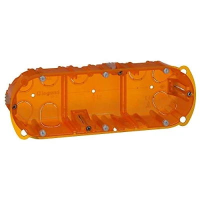 Image de Legrand 080123 Boîte Batibox Multimatériaux 3 Postes ou 6 à 8 Modules Utilisation Verticale Horizontale, 50mm Profondeur, Lot de 10