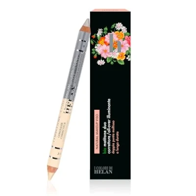 Image de Helan I Colori di Crayon Bio 2en1 Argent Clair, Correcteur d&#039;Imperfections + Illuminateur Visage Naturel, Double Tranchant Doux Nourrissant avec Vitamine E, Maquillage Longue Durée