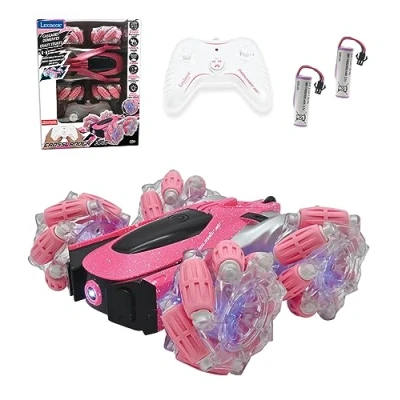 Image de Lexibook Crosslander, Voiture radiocommandée lumineuse tout terrain, télécommande, rechargeable, jeu d&#039;action électronique, Rose/Noir, RC21G