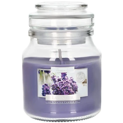 Image de KOTARBAU® Bougie parfumée dans un verre avec couvercle Idée cadeau Bougies décoratives d&#039;aromathérapie Durée de combustion jusqu&#039;à heures (petit, lavande)