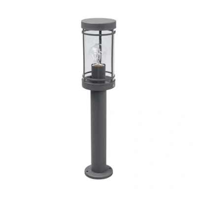 Image de Lindby luminaire extérieur Djori (Moderne) en Gris Inox (1 lampe,à E27), borne lumineuse, pour socle