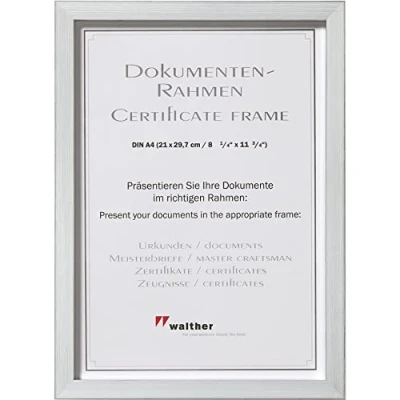 Image de walther design Cadre photo argent 21 x 29,7 cm (DIN A4) de construction JK130S