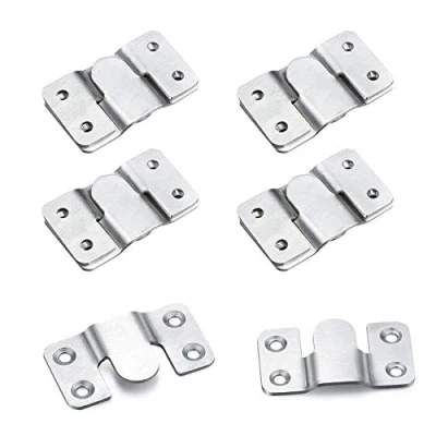 Image de 10 Pièces Support Montage Dissimulé de Meubles Embarqué Interverrouillage Pendaison, Boucle Quincaillerie Murale en Acier Inoxydable pour Accrocher miroir Cadre Dosseret