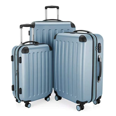 Image de HAUPTSTADTKOFFER Spree Set de 3 valises, Bagages rigides, ABS, TSA, extensible, extra léger, 4 roues, (S M &amp; L), bleu piscine
