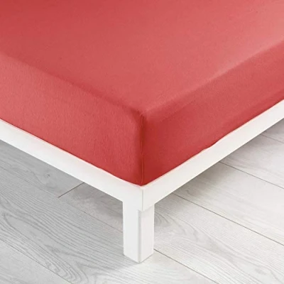 Image de douceur d&#039;intérieur, Drap Housse (160 x 200 cm) Jersy Coquelicot, 100% Coton