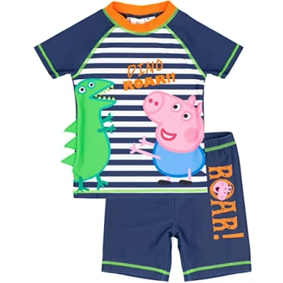 Image de Peppa Pig George Badeanzug Jungen Kinder zweiteiliges Top Kurz schwimmen 18 24 Mois