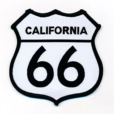 Image de 0755 A Écusson thermocollant à coudre/repasser Motif Californie Route 66 48 x mm