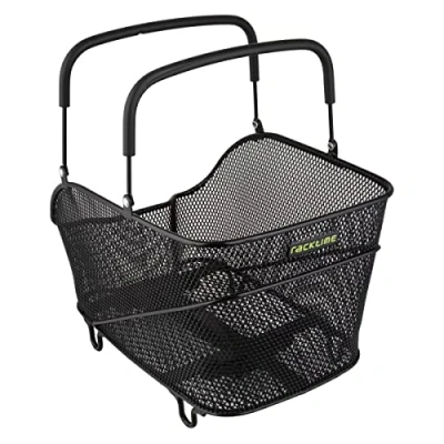 Image de Panier vélo arrière avec anse sur porte bagage compatible système snap It 2.0 Racktime Bask Trunk