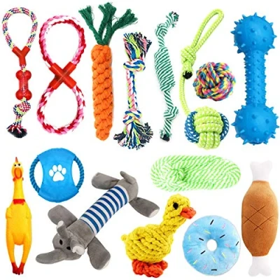 Image de TOPSEAS Jouets pour Chien,Jouet Chien Corde Ensemble de 15 pièces Jouet à mâcher Interactif Coton Durable très épaisse sûr et Non Toxique Peut Nettoyer Les Dents
