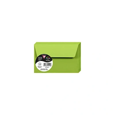 Image de Clairefontaine 5541C Paquet de 20 Enveloppes Auto Adhésives Format 9x14cm 120g/m² Coloris Vert Menthe Invitation Evènements et Correspondance Gamme Pollen Papier Premium Lisse