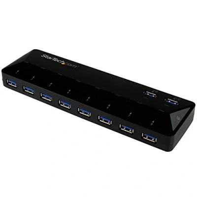 Image de StarTech.com Concentrateur USB 3.0 (5Gbps) 10 ports avec de Charge et Synchronisation 8 x A, 2 A Rapide Multiport Alimenté (ST103008U2C)
