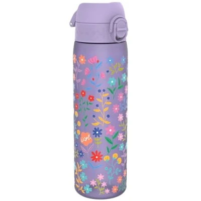Image de Ion8 Gourde, 500ml, Anti Fuite, Facile à Ouvrir, Verrouillage Sécurisé, Lavable en Lave vaisselle, Sans BPA, Poignée de Transport, S&#039;adapte aux Porte gobelets, Nettoyer, Motif Floral Délicat