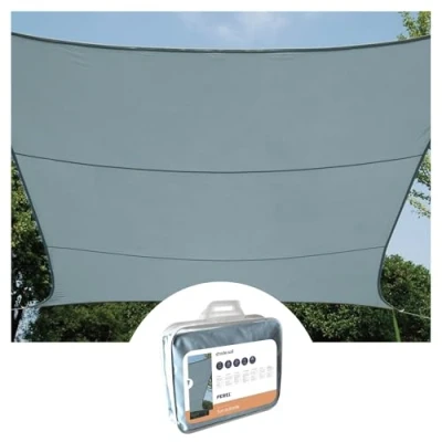 Image de Perel Voile d&#039;ombrage, Hydrofuge, 3,6 x m, 160 g/m², Polyester, Triangulaire, Gris Clair