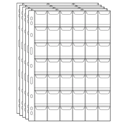 Image de Uncle Paul Coin Collecting Pages 5 Feuilles 42 Poches Standard 9Hole Pocket Inserts Sleeves for Coins CS03542
