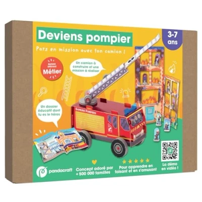 Image de Deviens pompier Kit Pandacraft 3 7 ans: pour sauver un immeuble des flammes !