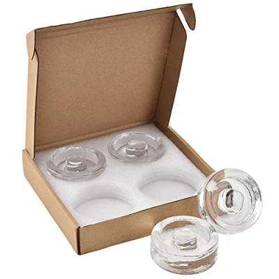 Image de Lot de 4 poids en verre fermentation avec poignées faciles à prendre main pour choucroute, kimchi, cornichons, conserves, récipients large ouverture