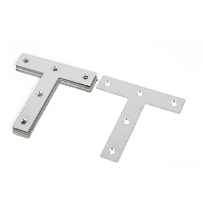Image de sourcing map 80mmx80mm plat acier inoxydable en forme T Equerre renfort angle 5 Pcs mixte