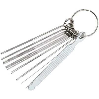 Image de Ensemble de limes à chevalet, sillet 13 aiguilles, kit d&#039;outils réparation d&#039;écrou guitare, outils rainure, outil remplacement pour cordes d&#039;instrument