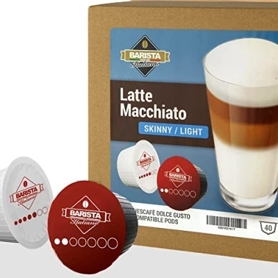 Image de Barista Italiano Latte Macchiato Light 80 Capsules Compatibles avec les machines Dolce Gusto®* (80 Capsules, 40 Portions) Au Lait Écrémé