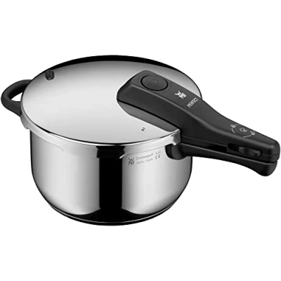Image de WMF Perfect Autocuiseur à induction 4,5 l, grand signal de cuisson, 2 niveaux poignée couvercle amovible, acier inoxydable Cromargan