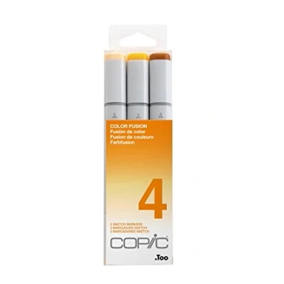 Image de Copic Sketch Set « Color Fusion 4 », 3 Twin Marker avec Une Pointe de Largeur Moyenne et Brush ».