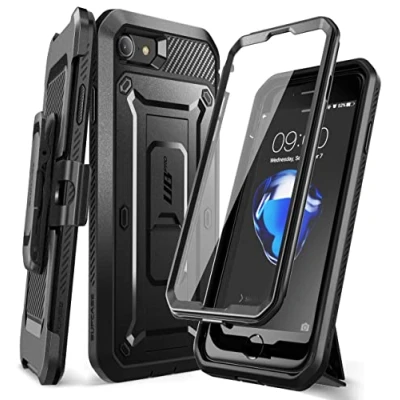 Image de SUPCASE Coque pour iPhone SE 2022, 2020, 8, 7, Protection Intégrale Robuste [Unicorn Beetle Pro] avec Protecteur d&#039;Ecran Intégré, Béquille et Clip Ceinture (Noir)