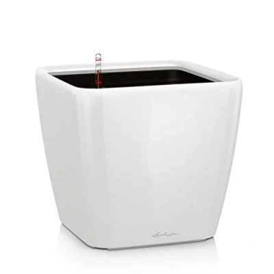 Image de Lechuza Quadro Premium 21 LS Pot de Fleurs, Blanc High Gloss, 35 x 33 cm