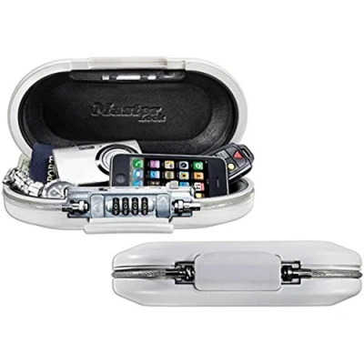 Image de MASTER LOCK Mini Coffre fort Portable [Avec Câble] [Combinaison] [Blanc] 5900EURDWHT Assurez la sécurité de vos biens lorsque vous êtes en déplacement