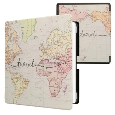 Image de kwmobile Étui Compatible avec Amazon Kindle Scribe (2024) Coque à Rabat magnétique Tablette eReader Similicuir Noir Multicolore