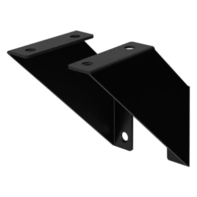 Image de ML Design Lot de 2 Supports d&#039;Étagère Murale, 10 x cm, en Métal, Noir, Style Industriel, Équerre Triangulaire, Convient aux Étagères Flottantes ou Projets Bricolage, Matériel Montage Inclus