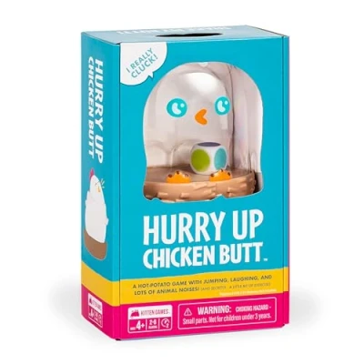 Image de Exploding Kittens Hurry Up Chicken Butt by Un Jeu de la patate Chaude avec sauts, rires et Plein bruits d&#039;animaux ! (Et secrètement... Petit Peu d&#039;exercice)