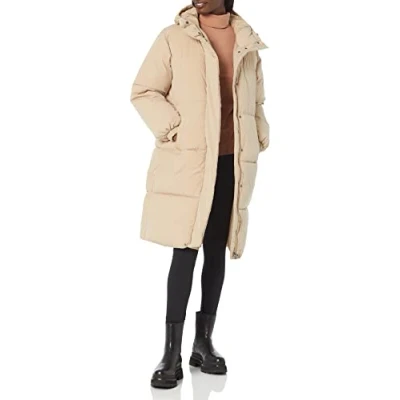 Image de Amazon Essentials Doudoune Longue Oversize (Disponible en Grande Taille) Femme, Havane, XXL