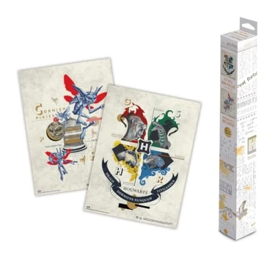 Image de Grupo Erik Poster Harry Potter Set de 2 mini posters 15 x 20,5 pouces / 38 52 cm Affiche d&#039;art expédiée roulée dans une boîte protectrice Cadeaux