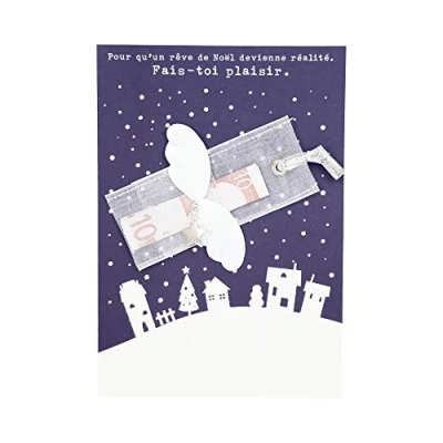 Image de Carte De Voeux A Étrennes Joyeux Noël Ailes D&#039;Ange Fais Toi Plaisir