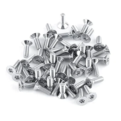 Image de Kadimendium 50 Pcs M4 étoile Vis à Tête Plate Boulon Fraisée en Acier Inoxydable(M4x12mm)