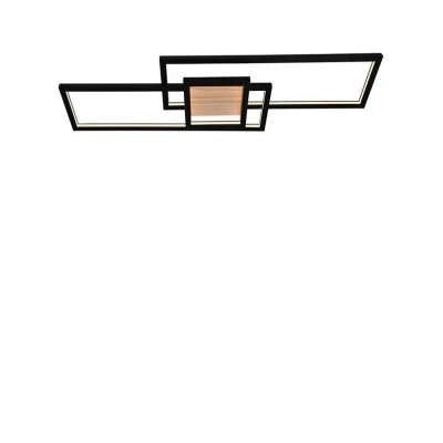 Image de Lindby, plafonnier LED Emiljan, noir, métal, à intensité variable