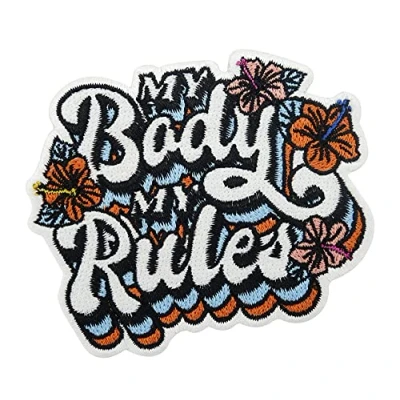 Image de Finally Home My Body Rules Patch thermocollant Patchs de positivité corporelle, écusson à repasser féminisme, écussons fleurs