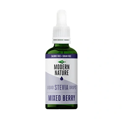 Image de Modern Nature Gouttes de Stevia Liquide Saveur Baie Zero Calories et Sans Sucre Flavour Drops pour l&#039;Eau, The, Protein, Yogourt Keto Edulcorant Alternative Saine 50ml