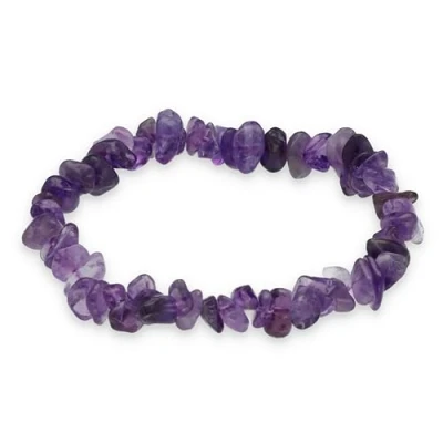Image de Lebensquelle Plus Bracelet en Améthyste véritable Pierre précieuse de qualité supérieure, 19 centimeters,