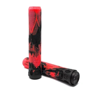 Image de CORE Poignées de Guidon Pro universelles Super Douces 170 mm Long, compatibles avec Toutes Les trottinettes freestyliques, BMX et VTT, Confort Haut Gamme Lava (Rouge/Noir)