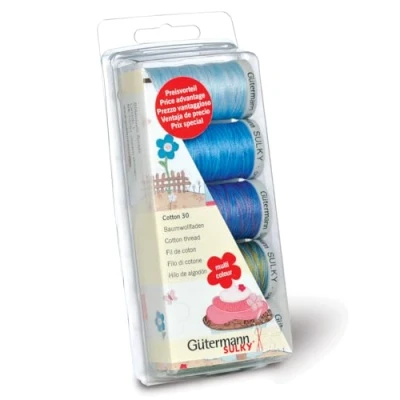Image de Gutermann 731480 Paquet de Fil Coton Bleu 38,5 x 0,5 5 cm