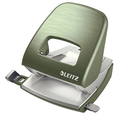 Image de Leitz Perforatrice Sans Effort, Capacité 30 Feuilles, Vert Céladon, Métal, Réglette de Guidage avec Repères, Style, 50060053